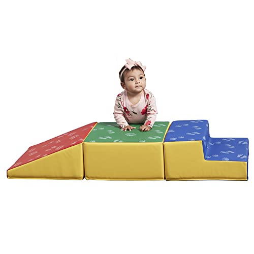 ECR4Kids SoftZone Junior Little Me Climb Crawl and Slide, Beginner Playset, Assorted, 3-Piece