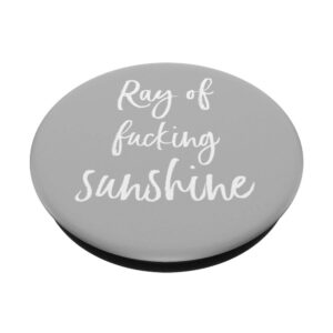 Ray of Fucking Sunshine Funny Swear Curse Cuss Word Gray PopSockets PopGrip: Swappable Grip for Phones & Tablets