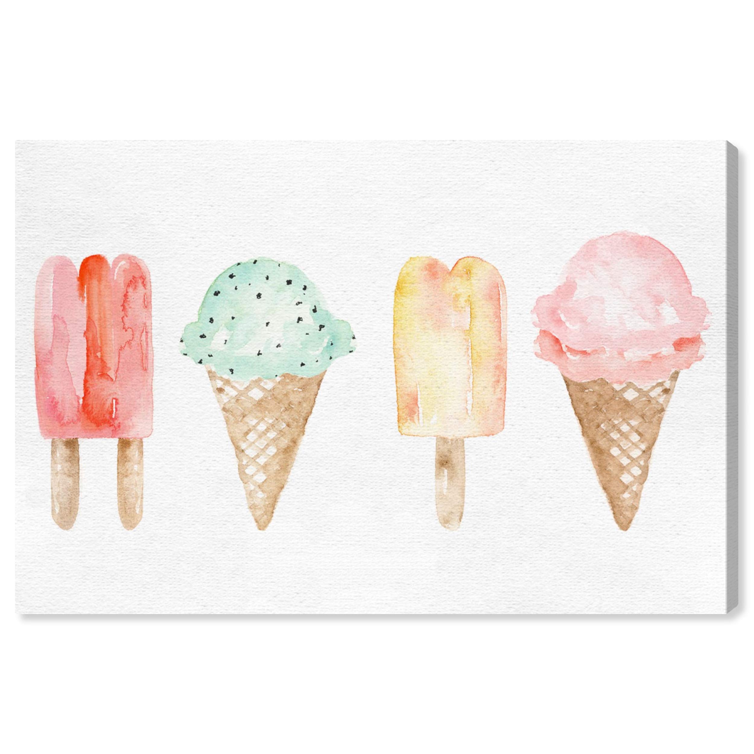 Wynwood Studio Food and Cuisine Wall Art Canvas Prints 'Ice Cream You Scream' Home Décor, 36" x 24"