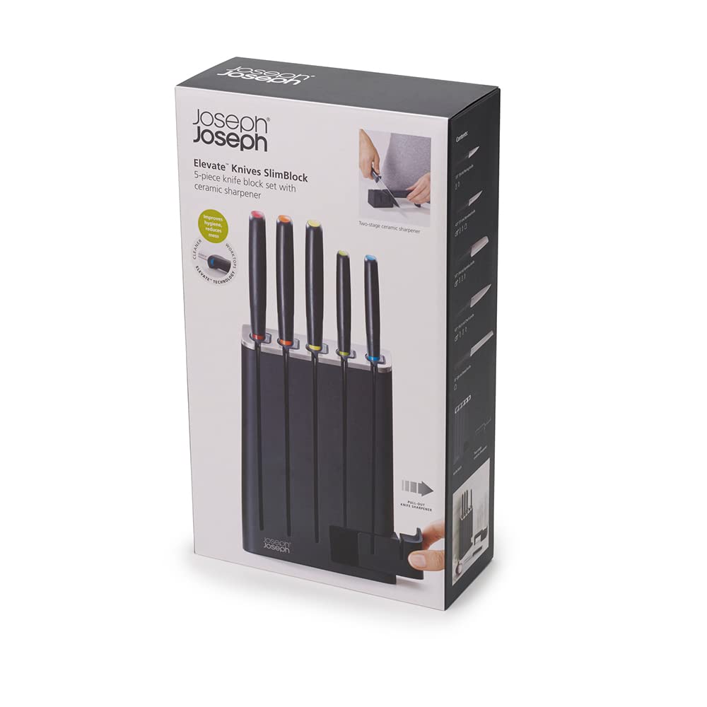 Joseph Joseph Elevate 5-Piece SlimBlock Knife Set, Multicolor