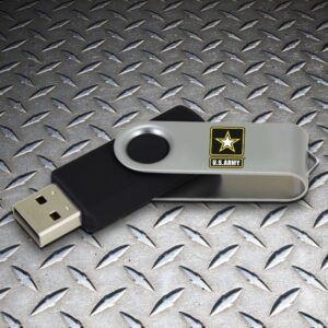 2GB Custom USB Flash Drives Personalized with Your Logo - for Promotional Use - Swivel - Black Body/Silver Clip - 20 Pack