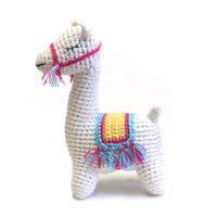 cheengoo organic hand crocheted rattle - llama