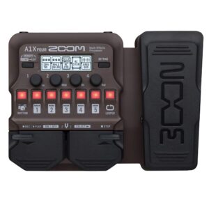 Zoom A1 FOUR Acoustic Instrument Multi-Effects Processor Pedal, Acoustic Modeling, Looper, Rhythm Section, For Guitar, Saxophone, Trumpet, Violin, Harmonica, and Upright Bass