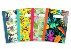 silvine a4 notebooks in 4 assorted marlene west designs. 80 pages, lined with margin. ref nba4sg [pack of 12], summer garden