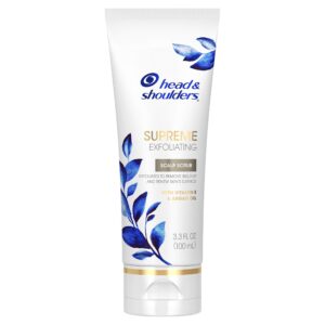 head & shoulders supreme, exfoliating scalp scrub treatment, with argan oil and vitamin e, 3.3 fl oz