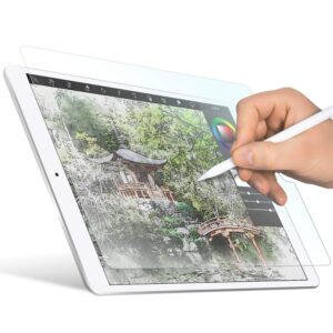 elecom pencil-feel screen protector compatible with 10.2 inch ipad 8th 7th generation 2019/2020 model, designed for drawing, anti-glare scratch-resistant,japan-made *smoothness 100*(tb-a19rflapll)