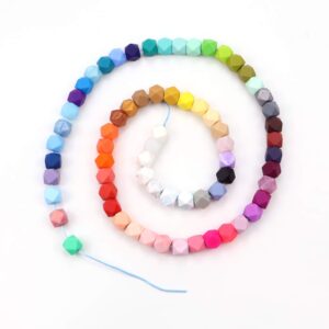 60pcs hexagon silicone beads 14mm for diy bracelet necklace women jewelry makeing soft colorful loose beads handmade supplies 62 colors