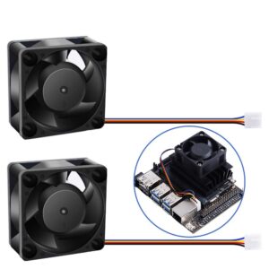 geeekpi 2-pack fan for nvidia jetson nano, dc 5v 4020 cooling fan 40mm×40mm×20mm with dual ball bearing pwm speed adjustment strong cooling air fan with 4pin reverse-proof connector