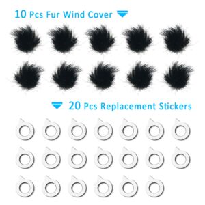 YOUSHARES Camera Mic Windscreen, 10 PCS Fur Wind Muff Wind Cover for Sony RX1 RX10 RX100 Digital Compact Cameras Built-in Microphone Outdoor Wind Filter