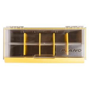 Plano EDGE Premium Spinnerbait Tackle Utility Box, Clear and Yellow, Rust-Resistant Storage, Waterproof Tackle Tray Organizer for Buzz Baits, Swimbaits, and Crankbaits