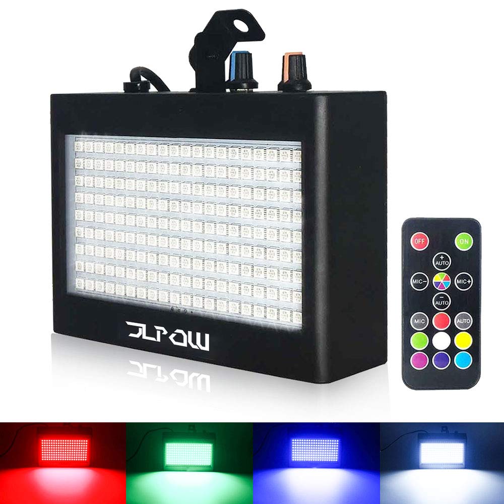 Strobe Light, JLPOW Ultra Bright RGB LED Strobe Lights (Metal Case), Sound Activated and Remote Control, Speed Adjustable Mini Flash Stage Lighting, Best for DJ Christmas Party Bar Show Disco Dance