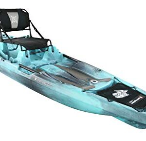 Perception Kayaks Outlaw 11.5 | Sit on Top Fishing Kayak | Fold Away Lawn Chair Seat | 4 Rod Holders | Integrated Tackle Trays | 11' 6"" | Dapper"