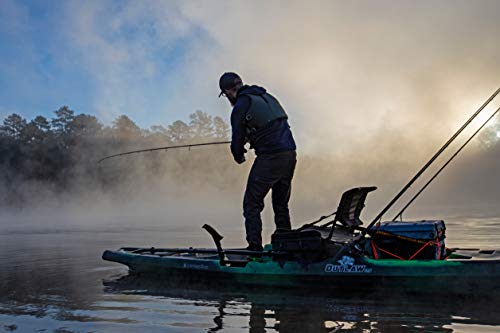 Perception Kayaks Outlaw 11.5 | Sit on Top Fishing Kayak | Fold Away Lawn Chair Seat | 4 Rod Holders | Integrated Tackle Trays | 11' 6"" | Dapper"