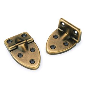 highpoint 90 degree stop hinge antique brass plated 2-19/32" x 1-17/32" pair