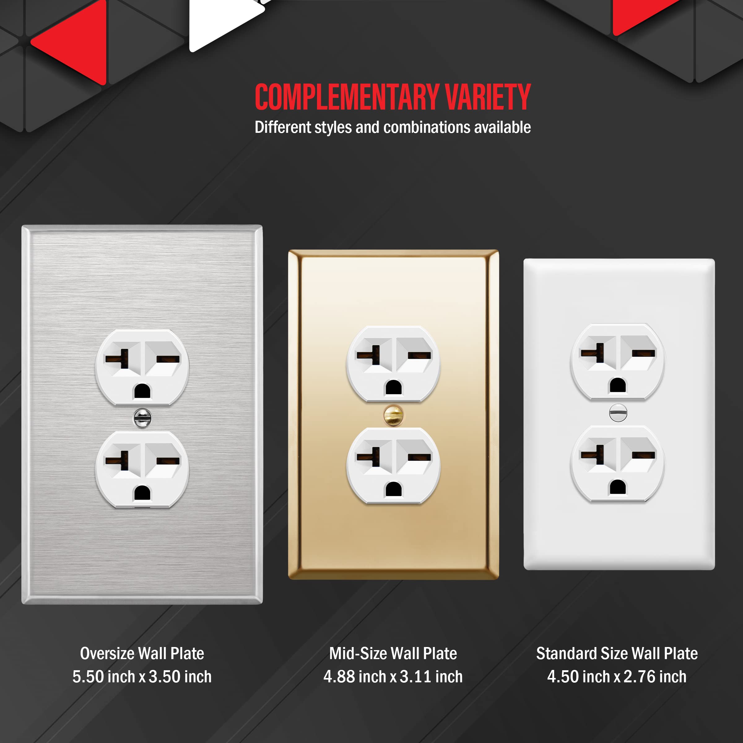 ENERLITES Duplex Receptacle, 20 Amp Electrical Wall Outlet, Industrial Grade, 2-Pole, 3-Wire, 20A 250V, UL Listed, 62081-W, White