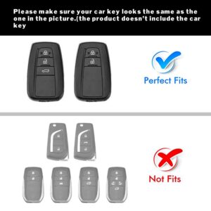 PGONE Car Key Shell Fob Key Cover Key Chain Lady Key Ring with Bling Rhinestones Diamond Crystals for Toyota Camry CHR Prado 2/3-button Keyless Entry Remote Control Smart Key (Keyless Start)