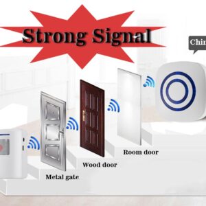 Motion Sensor Alarm Detector Alert for Home Security Outdoor, 2 Plug-in Receivers with 1 IR Motion Alarm