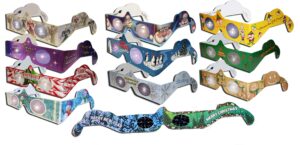 holidayeyes(r) 3d christmas 3d glasses 22 pair variety pack - 2 each of 10, see santa, snowmen, reindeer, candy canes, elves, etc, and 2 christmas/new years fireworks glasses - all folded