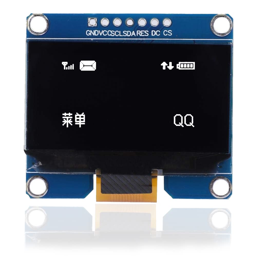 1.54 Inch OLED Module 128 x 64 White Yellow Blue SSD1309 Driver I2C Interface Display Module (White)