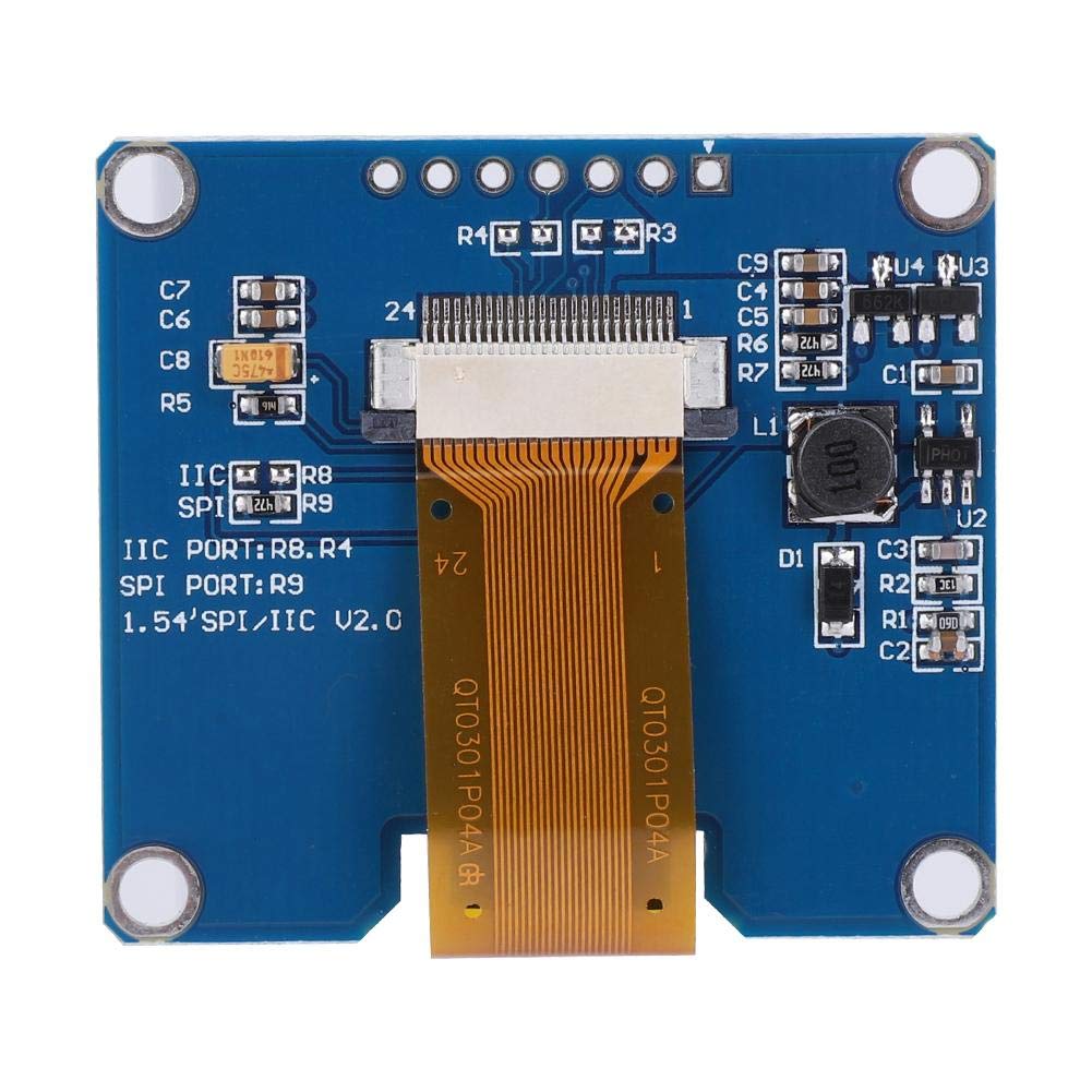 1.54 Inch OLED Module 128 x 64 White Yellow Blue SSD1309 Driver I2C Interface Display Module (White)