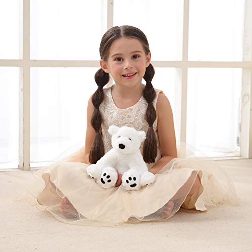 Apricot Lamb Toys Plush White Polar Bear Stuffed Animal Soft Cuddly Perfect for Child （White Polar Bear ，8 Inches