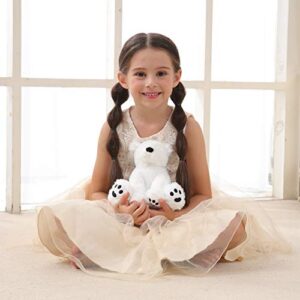 Apricot Lamb Toys Plush White Polar Bear Stuffed Animal Soft Cuddly Perfect for Child （White Polar Bear ，8 Inches
