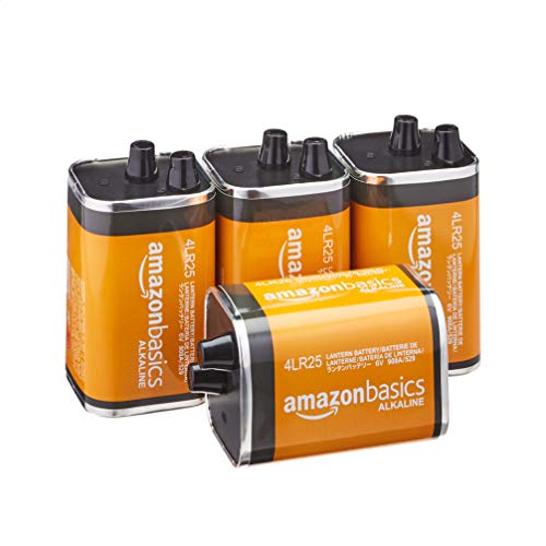 Amazon Basics 4-Pack 4LR25 Alkaline Lantern Battery, 6 Volt, Long-Lasting Power
