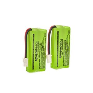 Amazon Basics 2-Pack Rechargeable NiMH Cordless Phone Replacement Battery, 600 mAh, Replaces BT183342, BT283342, BT166342, BT266342, BT162342, BT262342