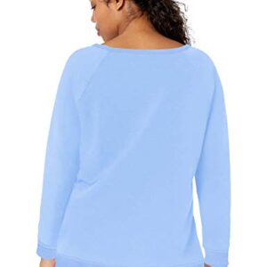 Daily Ritual Women's Oversized Terry Cotton and Modal High-Low Sweatshirt, Aqua Blue, XX-Large