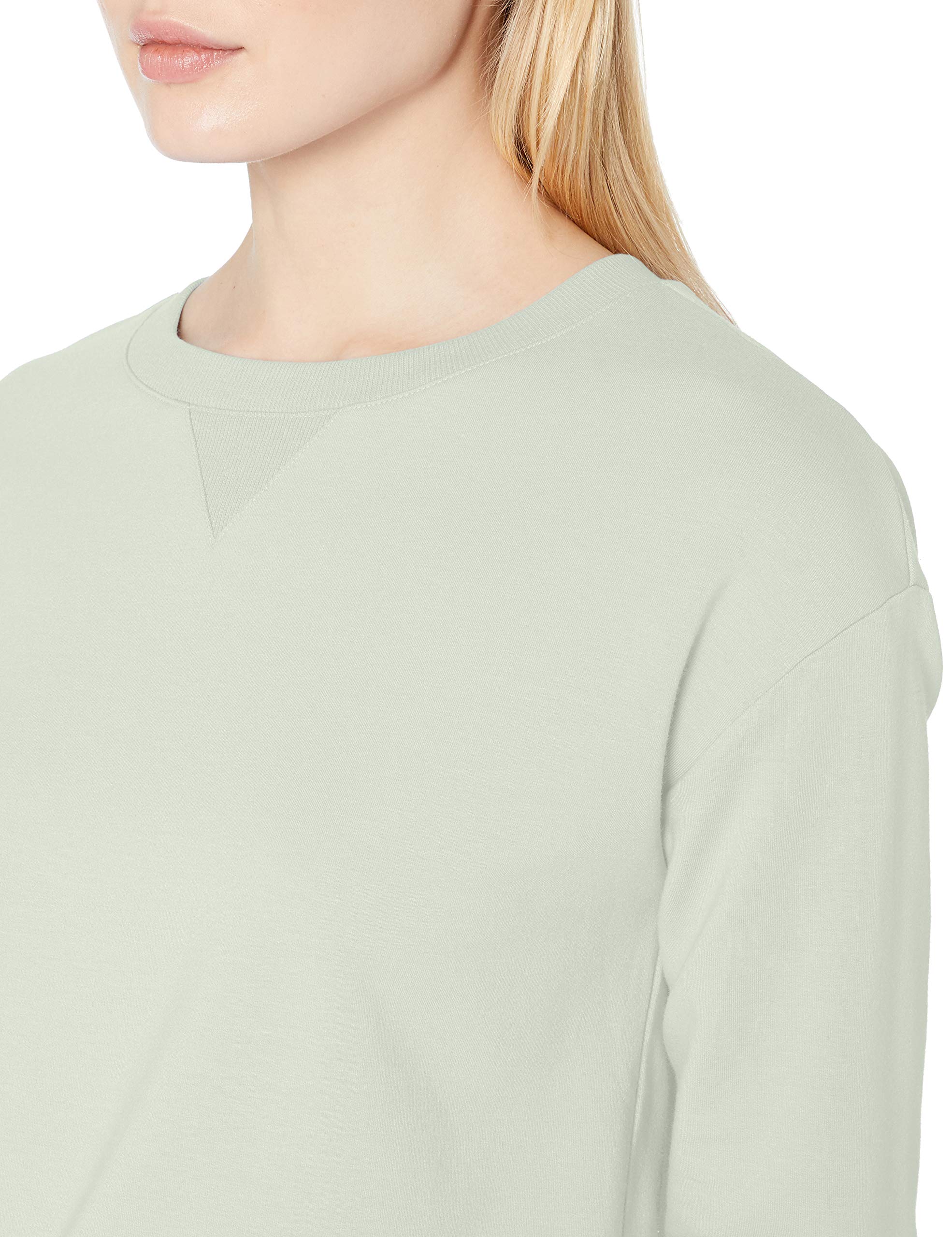 Daily Ritual Women's Terry Cotton and Modal Oversized-Fit Long-Sleeve Crewneck Sweatshirt, Light Green, Large