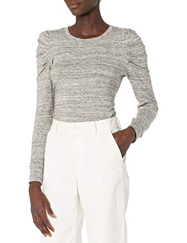 Amazon Essentials Women's Supersoft Terry Pleated-Sleeve Sweatshirt (Previously Daily Ritual), Grey Heather Space Dye, X-Large