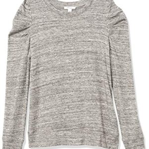 Amazon Essentials Women's Supersoft Terry Pleated-Sleeve Sweatshirt (Previously Daily Ritual), Grey Heather Space Dye, X-Large