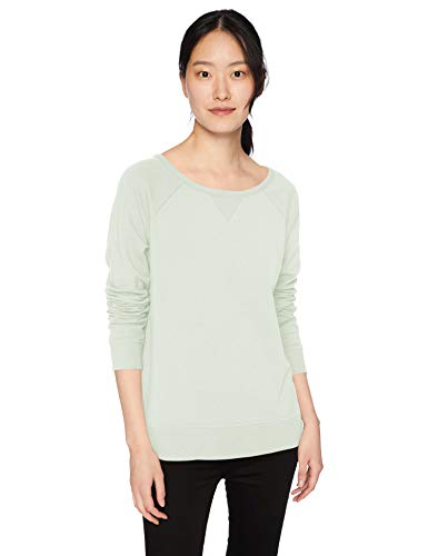 Daily Ritual Women's Oversized Terry Cotton and Modal High-Low Sweatshirt, Light Green, X-Large