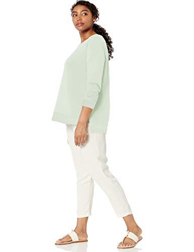 Daily Ritual Women's Oversized Terry Cotton and Modal High-Low Sweatshirt, Light Green, X-Large