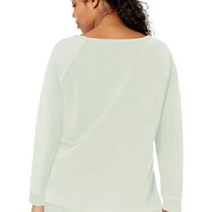 Daily Ritual Women's Oversized Terry Cotton and Modal High-Low Sweatshirt, Light Green, X-Large