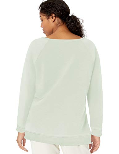 Daily Ritual Women's Oversized Terry Cotton and Modal High-Low Sweatshirt, Light Green, X-Large