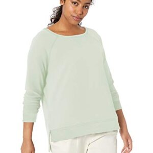 Daily Ritual Women's Oversized Terry Cotton and Modal High-Low Sweatshirt, Light Green, X-Large