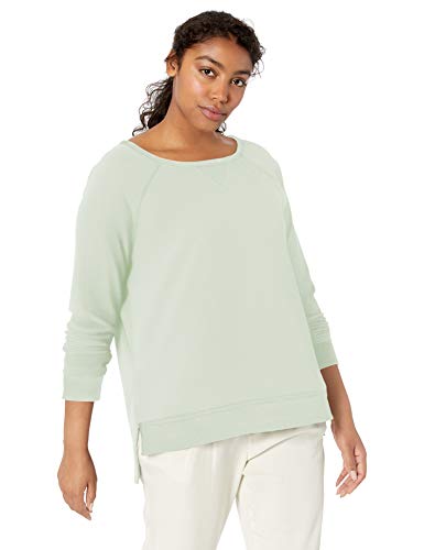 Daily Ritual Women's Oversized Terry Cotton and Modal High-Low Sweatshirt, Light Green, X-Large