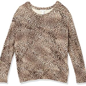 Daily Ritual Women's Supersoft Terry Dolman Cuff Sweatshirt, Leopard Print, Small