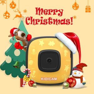 Dragon Touch Kidicam 2.0 Kids Action Camera, Waterproof Digital Camera for Boys Girls 1080P Sports Camera Camcorder with 16GB Memory Card (Yellow)