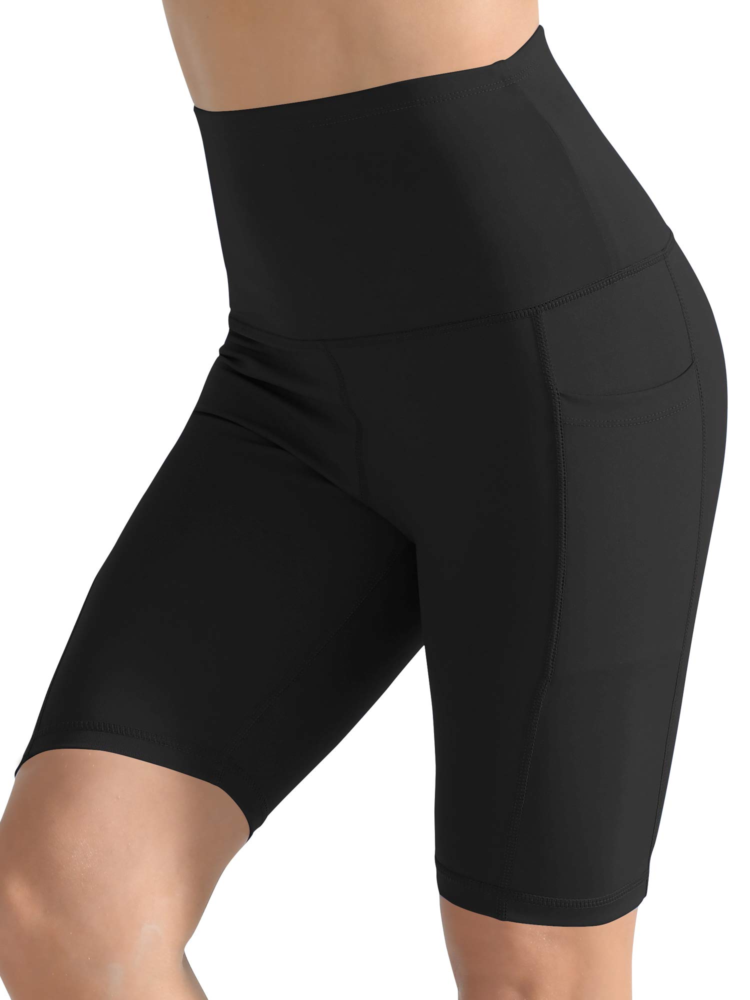 CADMUS 3 Pack Women 9" Biker Compression Short Leggings for Yoga Workout with Big Pockets,3 Pack,1026,Black,Large