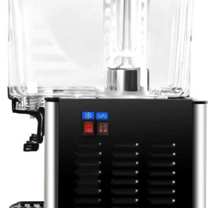 COSTWAY Commercial Beverage Dispenser Machine, 9.5 Gallon 2 Tank Juice Dispenser for Cold Drink, 350W Stainless Steel Finish Food Grade Material Ice Tea Drink Dispenser, 18 Liter Per Tank (Stainless)