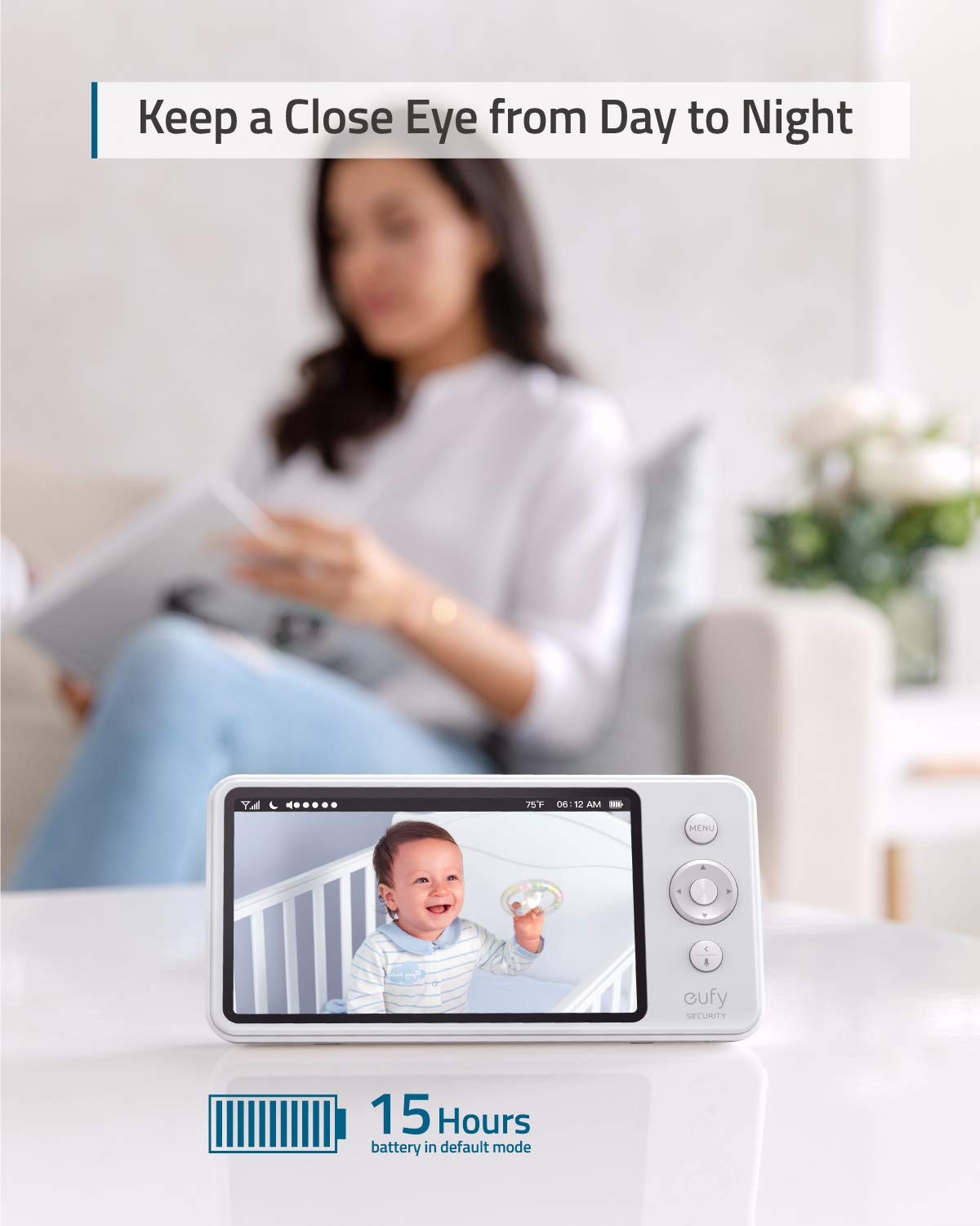 eufy Security, Video Baby Monitor with Camera and Audio, 2-Cam Kit, 720p HD, Ideal for New Moms, 5" Display, 110° Wide-Angle Lens, Night Vision