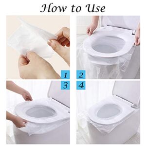 50 Pack Disposable Plastic Toilet Seat Cover Non Slip Individually Wrapped for Travel Perfect for Potty Training Ideal for Adults