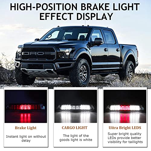 For 2009-2014 Ford F-150 LED High Mount 3rd Third Tail Brake Light (Chrome Housing Clear Lens)