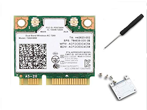 Network Bluetooth Card for 7260HMW Dual Band Wireless-AC 7260 Network Adapter PCI Express Half Mini Card 802.11 b/a/g/n/ac