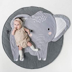 hiltow round cartoon elephant nursery rug floor playmats crawling mat game blanket for play room decoration