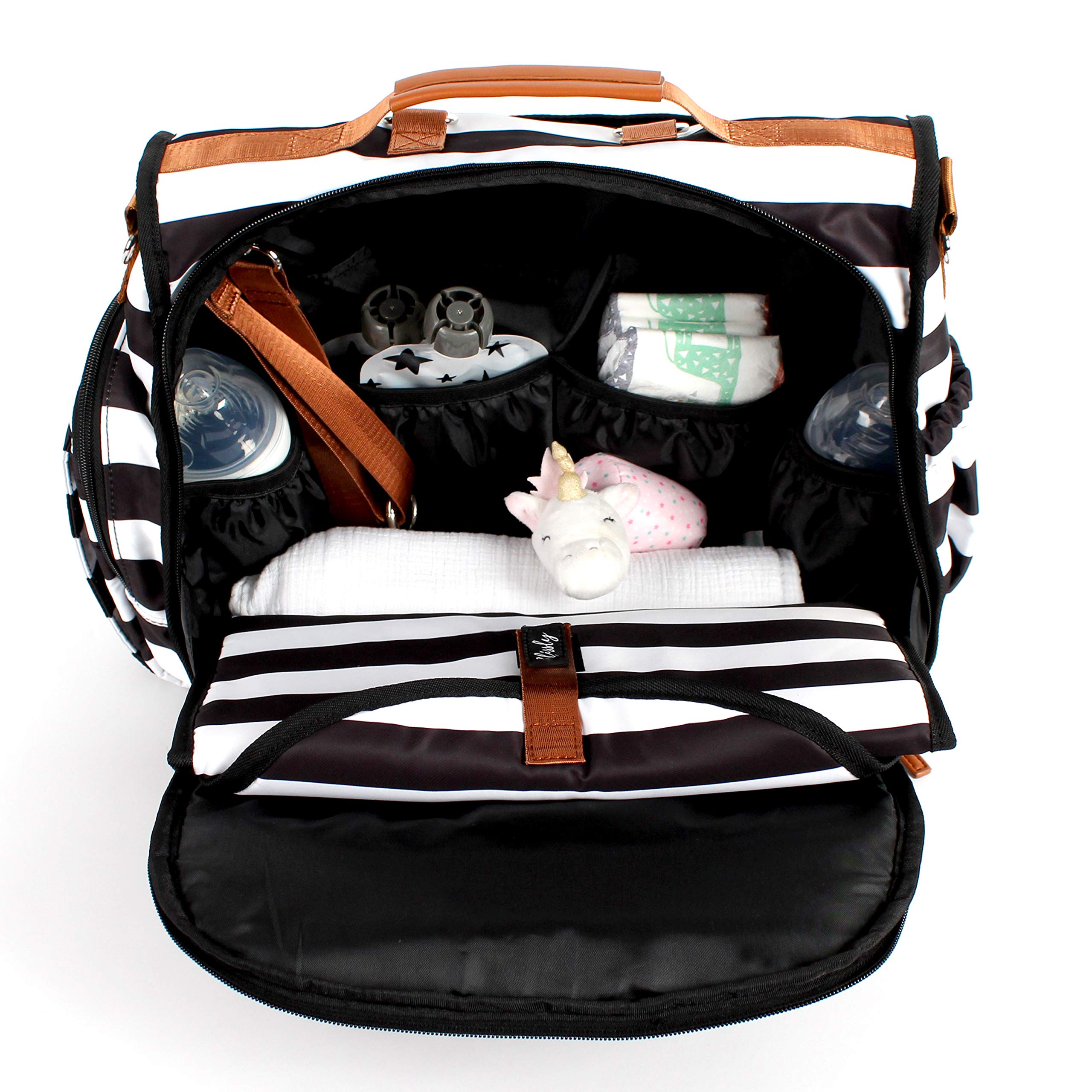 Blissly Convertible Baby Diaper Bag Tote, Stylish and Trendy