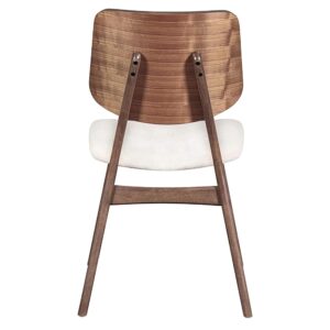 New Classic Furniture Mid-Century Modern Oscar Oval Back Dining Chair, Set of Two, Walnut Brown