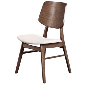 New Classic Furniture Mid-Century Modern Oscar Oval Back Dining Chair, Set of Two, Walnut Brown